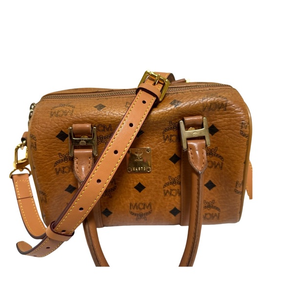 MCM Boston Leather Satchel in Visetos Original - Picture 2 of 14